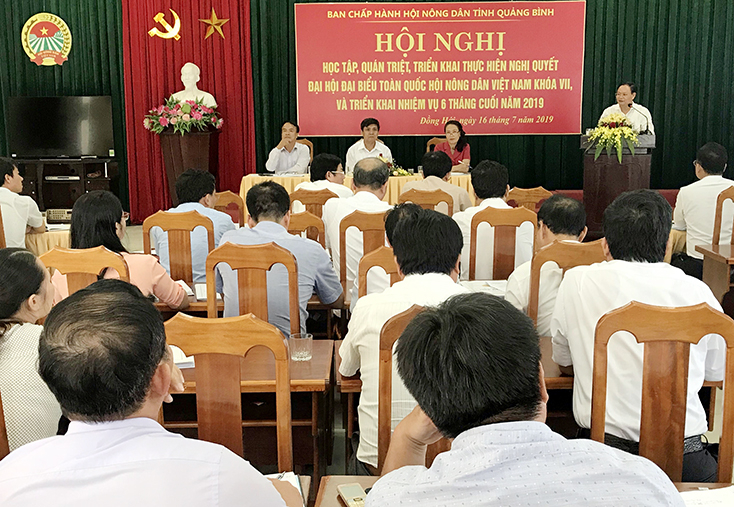 Đồng chí Phó Chủ tịch UBND tỉnh Lê Minh Ngân phát biểu tại hội nghị.