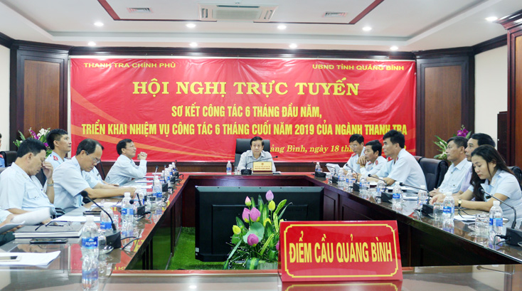 Toàn cảnh hội nghị tại điểm cầu tỉnh ta.