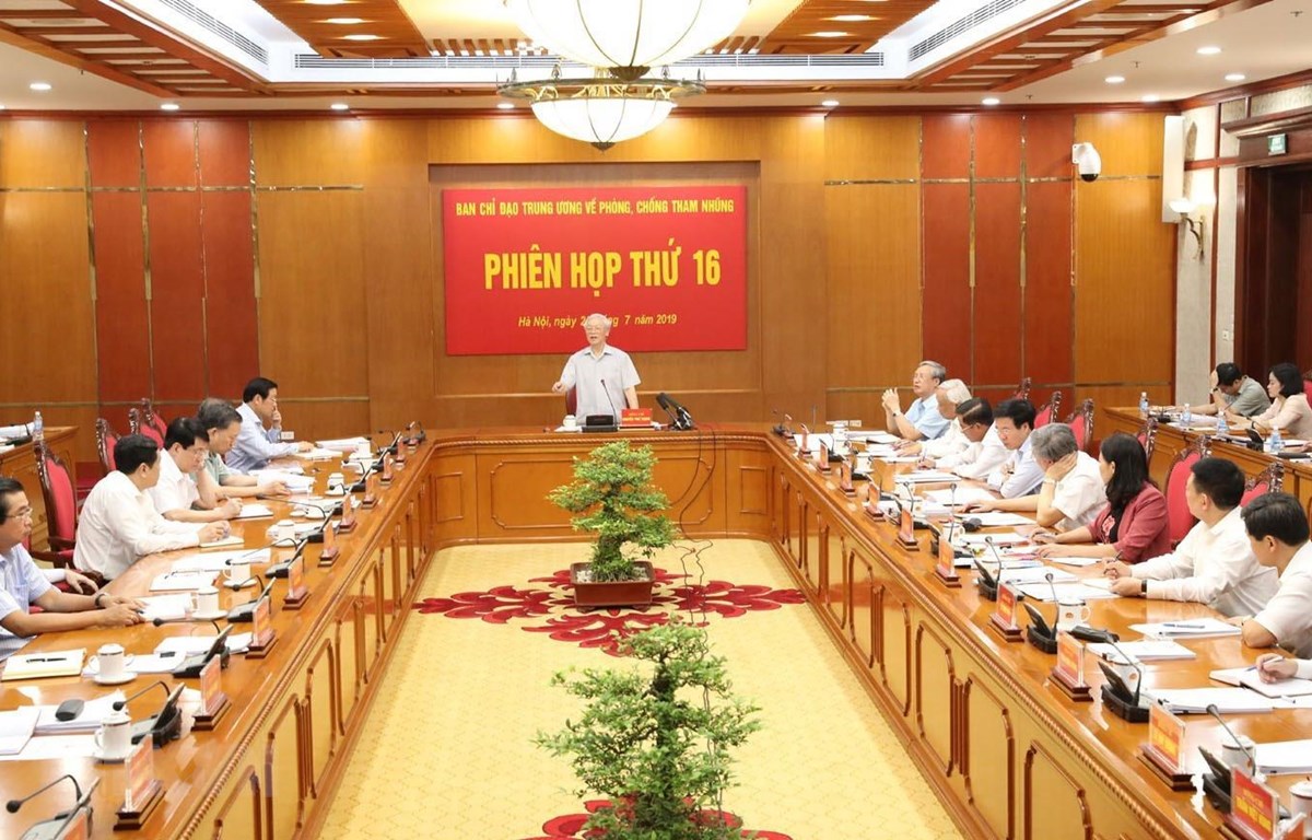 Tổng Bí thư, Chủ tịch nước Nguyễn Phú Trọng phát biểu kết luận phiên họp. (Ảnh: Trí Dũng/TTXVN)