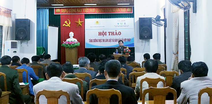 Hội thảo về tăng cường thực thi lâm luật và bảo đảm gỗ hợp pháp tổ chức tại huyện Lệ Thủy.  