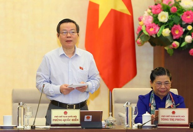 Phó Chủ tịch Quốc hội Phùng Quốc Hiển phát biểu ý kiến. (Ảnh: Doãn Tấn/TTXVN)