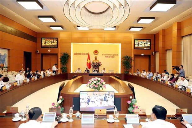 Phiên họp thứ 37 Ủy ban Thường vụ Quốc hội. (Ảnh: Trọng Đức/TTXVN)