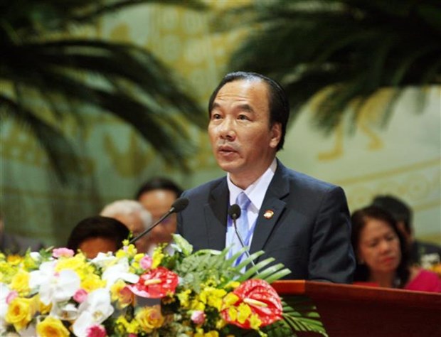 Kiem diem hoat dong cua Uy ban, Doan Chu tich MTTQ Viet Nam khoa VIII hinh anh 3Phó Chủ tịch chuyên trách Ủy ban Trung ương Mặt trận Tổ quốc Việt Nam Ngô Sách Thực điều hành nội dung thông qua Chương trình và Quy chế làm việc của Đại hội. (Ảnh: Nguyễn Dân/TTXVN)