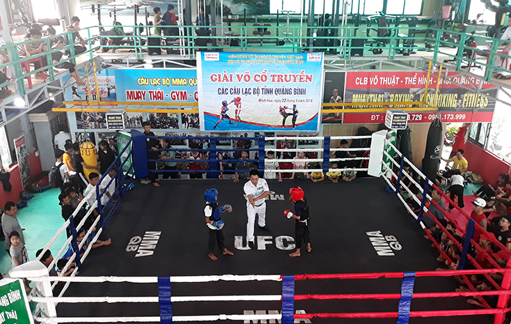 Các vận động viên tham gia thi đấu đối kháng.