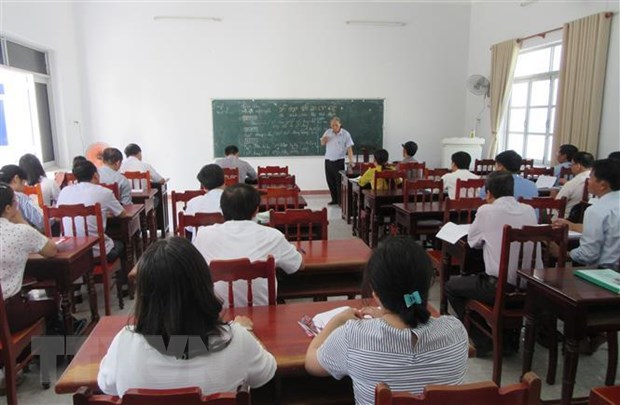 Lớp đào tạo tiếng dân tộc Chăm cho cán bộ, công chức, viên chức tỉnh Ninh Thuận. (Ảnh minh họa: Nguyễn Thành/TTXVN)