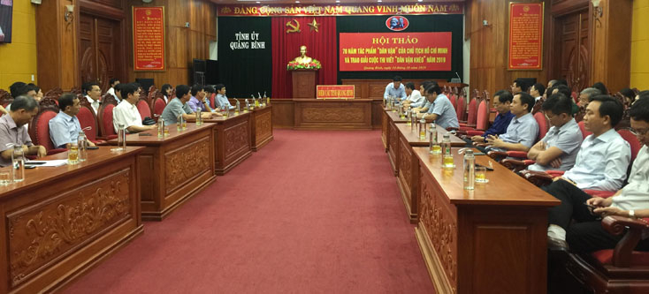 Các đại biểu tham dự hội thảo tại điểm cầu Quảng Bình