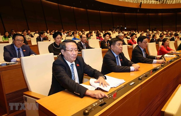 Đại biểu Quốc hội biểu quyết. (Ảnh minh hoạ: Phương Hoa/TTXVN)