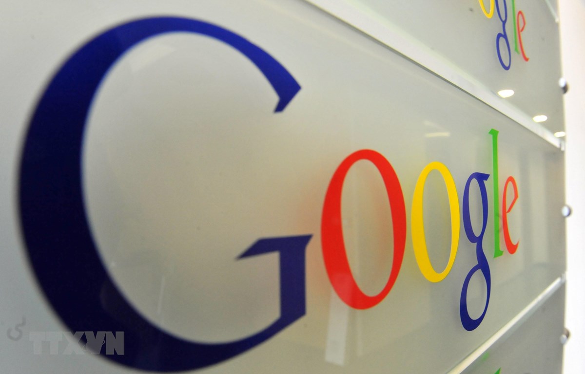 Biểu tượng Google tại văn phòng ở Brussels, Bỉ. (Ảnh: AFP/TTXVN)