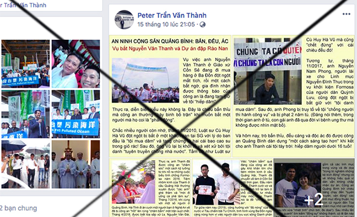 Thông tin sai sự thật và kích động người dân trên trang Facebook cá nhân mang tên một linh mục.