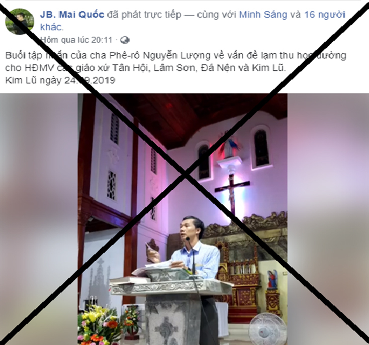 Buổi tập huấn của linh mục Nguyễn Lượng về cái gọi là lạm thu.