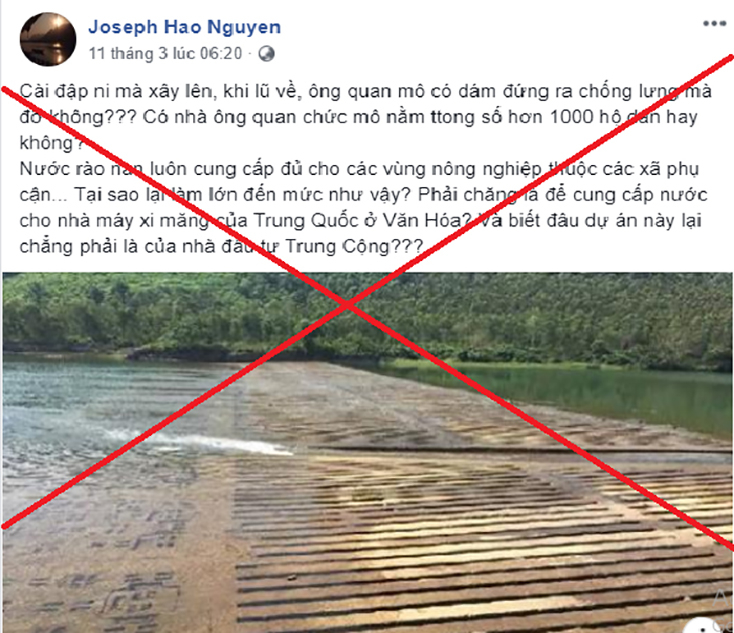 Các trang facebook cá nhân của những đối tượng cơ hội chính trị, cực đoan trong tôn giáo đưa những thông tin sai sự thật với mục đích chống phá chính quyền.