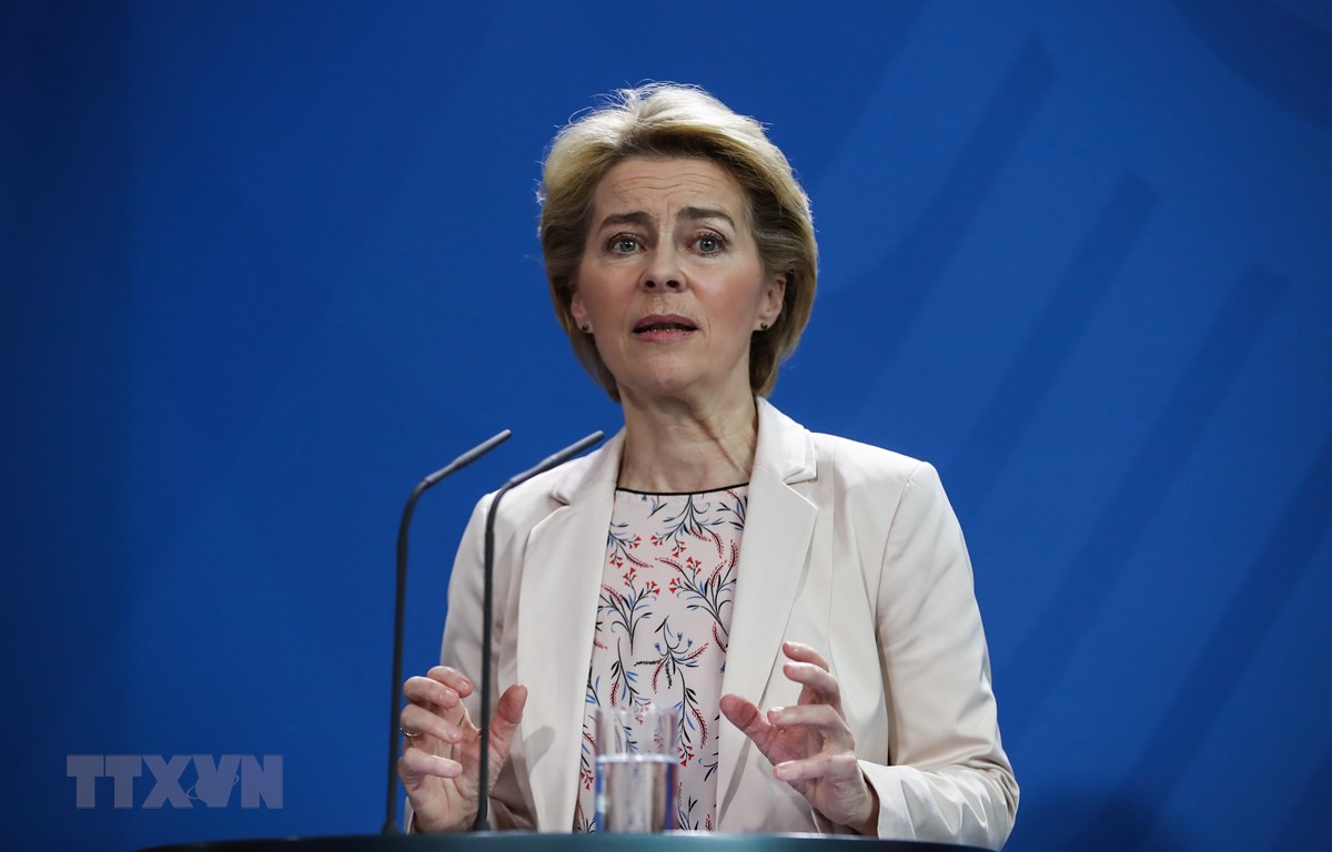 Chủ tịch đắc cử Ủy ban châu Âu (EU) Ursula von der Leyen. (Ảnh: THX/TTXVN)