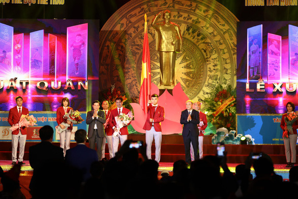 Đoàn thể thao Việt Nam nhận nhiệm vụ giành vị trí top 3 SEA Games 30 - Ảnh: QUÝ LƯỢNG