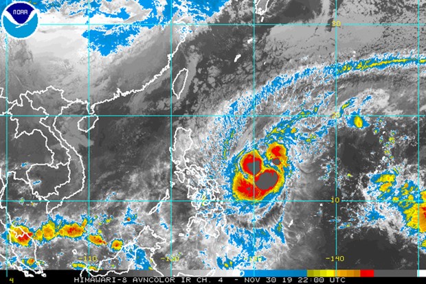 Hình ảnh vệ tinh của cơn bão. (Nguồn: NOAA)