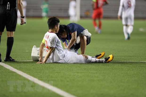  Quang Hải không ra sân là tổn thất không nhỏ với U22 Việt Nam. (Ảnh: Hoàng Linh/TTXVN)