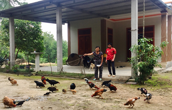 Nhiều hộ nghèo ở Quảng Trạch sau khi có nhà mới đã tập trung phát triển kinh tế.