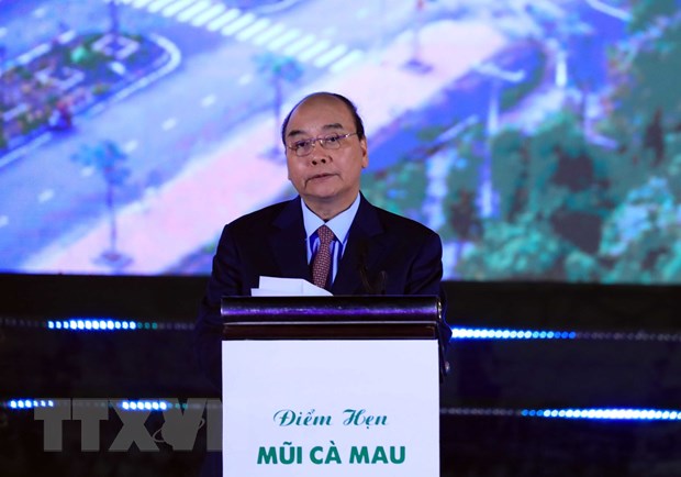  Thủ tướng Nguyễn Xuân Phúc phát biểu. (Ảnh: Thống Nhất/TTXVN)