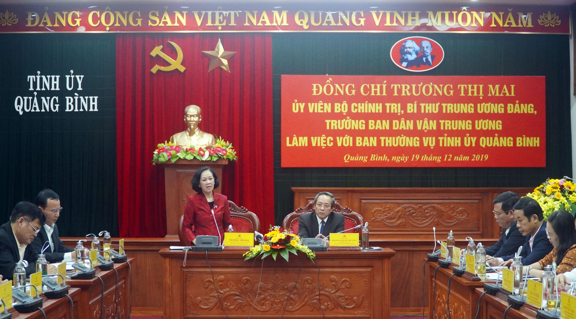 Đồng chí Trưởng Ban Dân vận Trung ương phát biểu chỉ đạo tại buổi làm việc