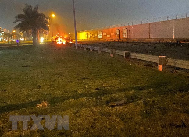 Vụ không kích của Mỹ tại sân bay quốc tế Baghdad. (Ảnh: AFP/TTXVN)