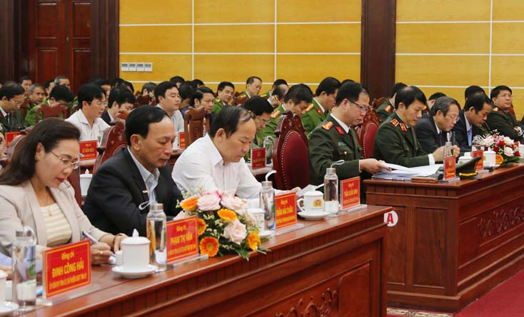 Các đại biểu dự hội nghị triển khai công tác công an năm 2020.