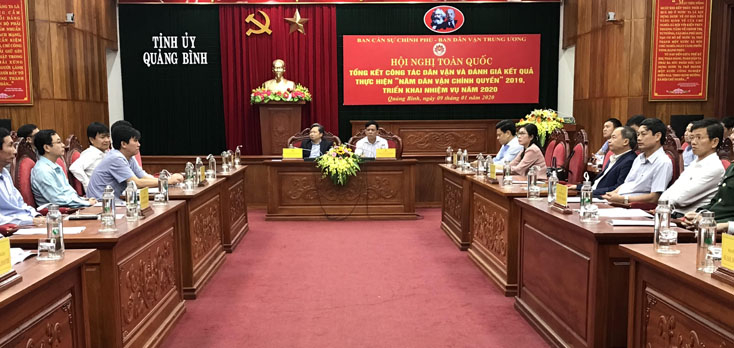 Các đại biểu dự hội nghị tại điểm cầu tỉnh Quảng Bình