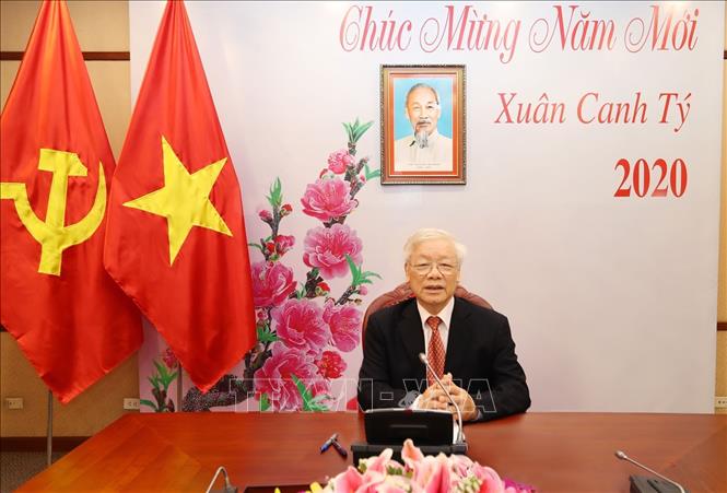 Tổng Bí thư, Chủ tịch nước Nguyễn Phú Trọng điện đàm với Tổng Bí thư, Chủ tịch nước Trung Quốc Tập Cận Bình (sáng 16-1-2020). Ảnh: Trí Dũng/TTXVN