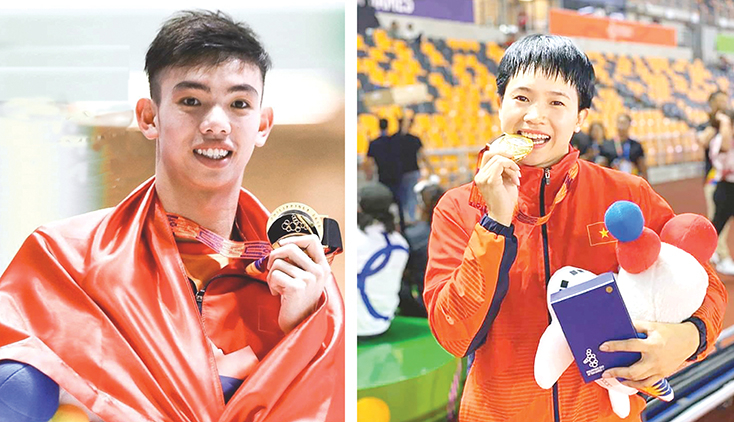 VĐV Nguyễn Huy Hoàng và VĐV Hoàng Thị Ngọc