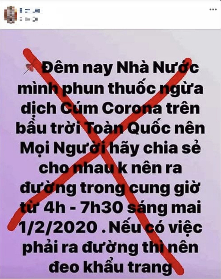Nội dung thông tin sai sự thật do Nguyễn Mai N. đăng lên fb cá nhân.