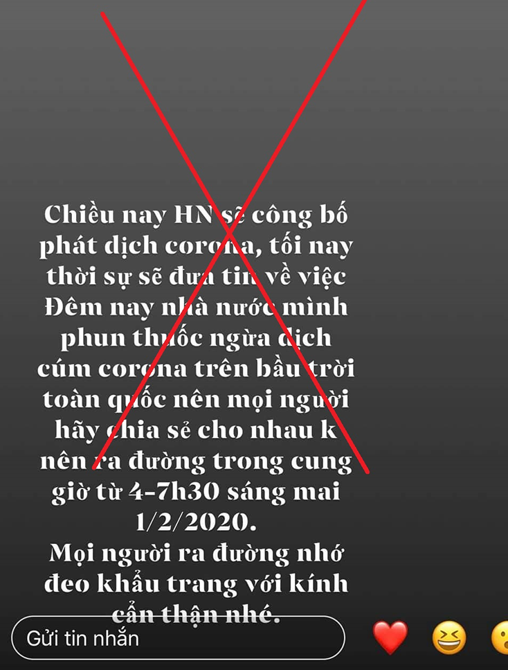 Thông tin giả trên trang facebook cá nhân của N.M.N