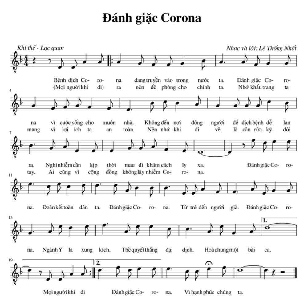 Bài hát “Đánh giặc Corona” của TS Lê Thống Nhất sáng tác chỉ sau vài ngày đã có hơn 2 triệu lượt người xem trên mạng xã hội.