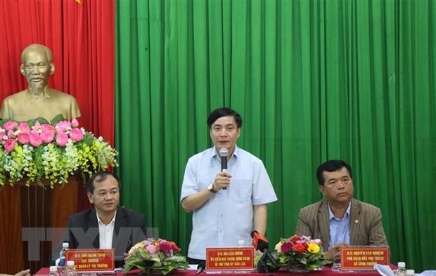 Bí thư Tỉnh ủy Đắk Lắk Bùi Văn Cường phát biểu. (Ảnh: Tuấn Anh/TTXVN)