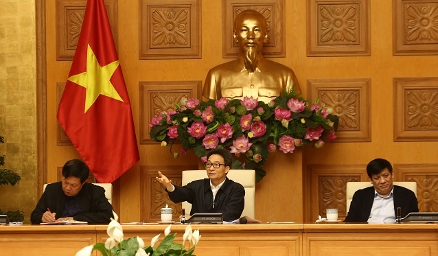 Ban Chỉ đạo Quốc gia phòng chống bệnh Covid-19 họp sáng 24-2. (Ảnh: VGP)