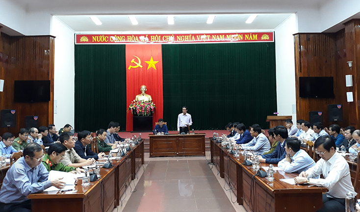 Đồng chí Chủ tịch UBND tỉnh phát biểu tại buổi làm việc