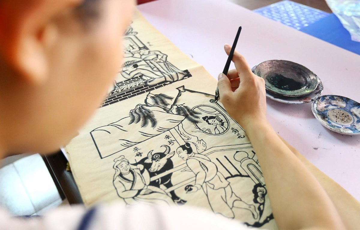 Nghề làm tranh dân gian Đông Hồ được đưa vào Danh mục di sản văn hóa phi vật thể quốc gia từ năm 2012. (Ảnh: TTXVN)