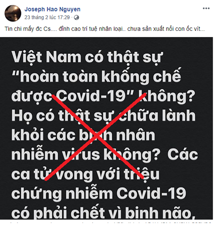 Lời lẽ xuyên tạc, nói xấu chế độ trên trang facebook cá nhân