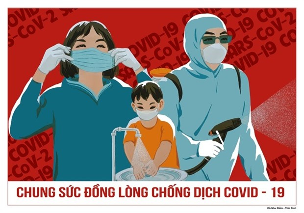 Các tác phẩm đều thể hiện những thông điệp rõ ràng, gần gũi về việc chung tay đẩy lùi dịch bệnh. (Ảnh: BTC)