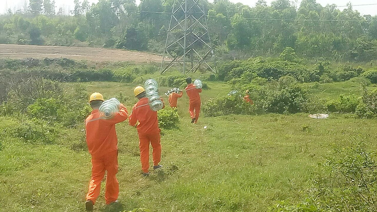 ...và vận chuyển bát cách điện néo thủy tinh thay thế chuỗi đỡ polyme.