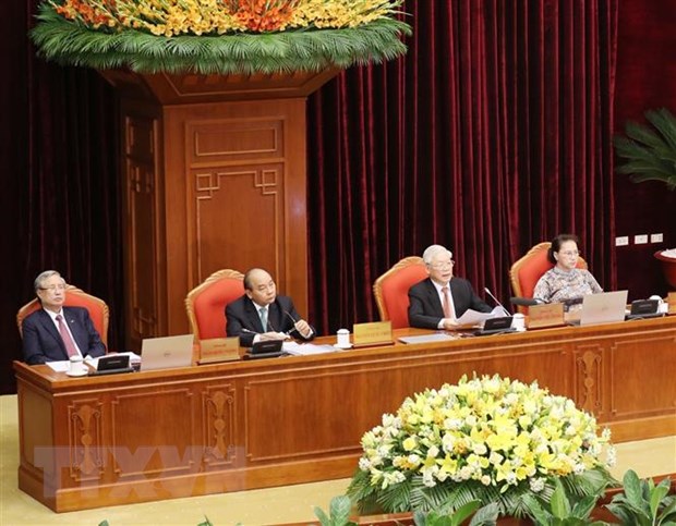 Tổng Bí thư, Chủ tịch nước Nguyễn Phú Trọng phát biểu bế mạc Hội nghị. (Ảnh: Trí Dũng/TTXVN)