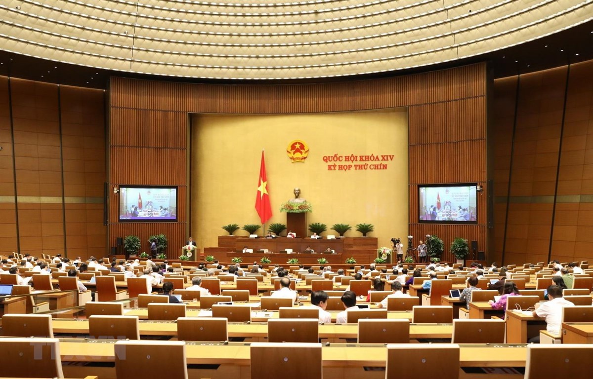 Quang cảnh Kỳ họp thứ 9, Quốc hội khóa XIV chiều 20-5. (Ảnh: Văn Điệp/TTXVN)