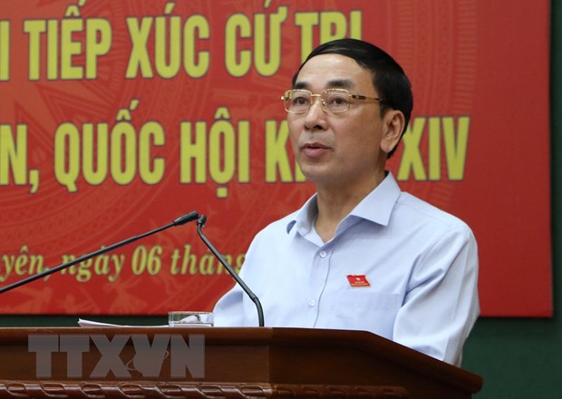 Ông Trần Quốc Tỏ, Bí thư Tỉnh ủy, Trưởng Đoàn đại biểu Quốc hội tỉnh Thái Nguyên. (Ảnh: Thu Hằng/TTXVN)