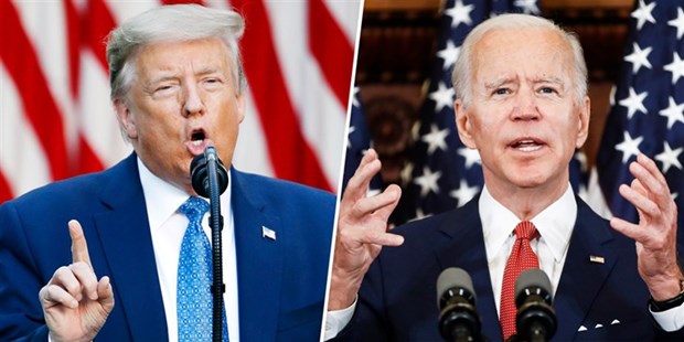 Tổng thống Mỹ Donald Trump và ứng cử viên tổng thống của đảng Dân chủ Joe Biden. (Nguồn: AP)
