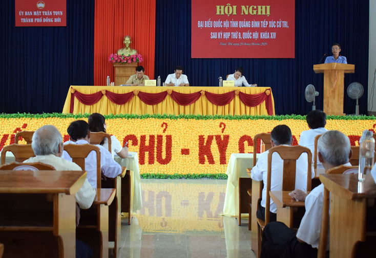 Đoàn ĐBQH tỉnh tiếp xúc cử tri TP. Đồng Hới tại UBND phường Bắc Lý