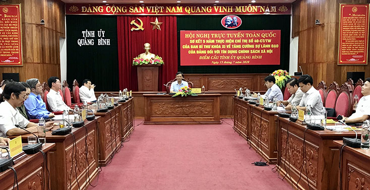 Các đại biểu dự hội nghị tại điểm cầu tỉnh Quảng Bình