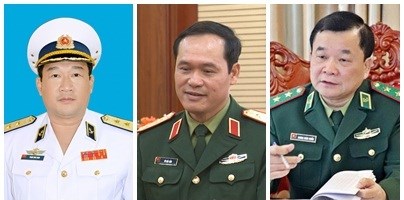 Các tân Thứ trưởng Bộ Quốc phòng: Phạm Hoài Nam; Vũ Hải Sản; Hoàng Xuân Chiến (ảnh từ trái sang). (Nguồn: baochinhphu.vn)