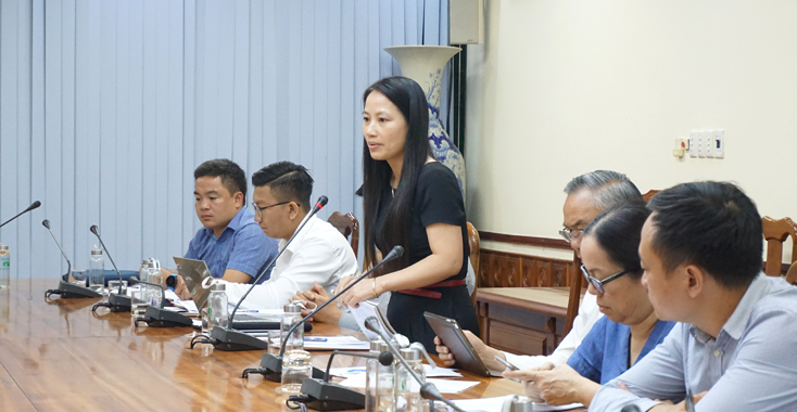 Thành viên đoàn công tác của Bộ Nông nghiệp-PTNT phát biểu tại buổi làm việc.