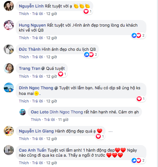 Nhiều du khách bày tỏ sự đồng tình và cảm mến với những người làm du lịch nói riêng, người dân Quảng Bình nói chung