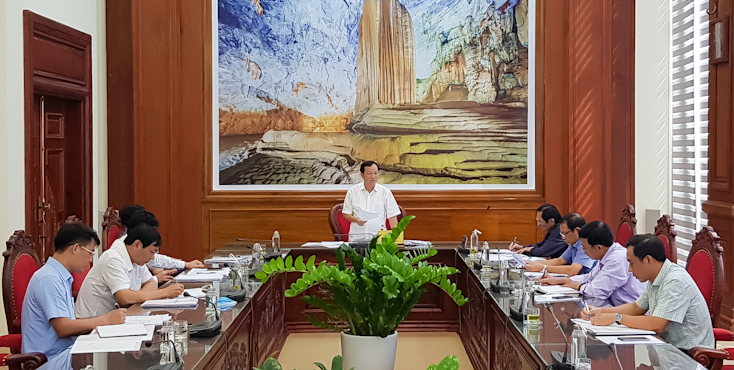 Đồng chí Đinh Công Hải, Ủy viên Ban Thường vụ trực, Chủ nhiệm UBKT Tỉnh ủy kết luận buổi làm việc.