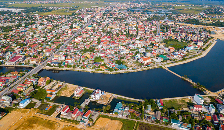 TX. Ba Đồn nhìn từ trên cao. (Ảnh: Văn Thức) 
