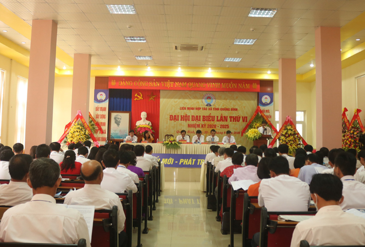 Toàn cảnh Đại hội đại biểu thành viên Liên minh HTX tỉnh Quảng Bình lần thứ VI  Các đại biểu dự Đại hội