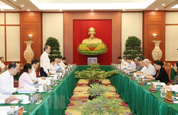 Quang cảnh buổi làm việc. (Ảnh: Phương Hoa/TTXVN)